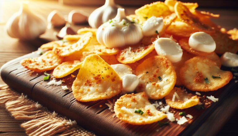 Mozzarella Garlic Cheese Chips - Low-Carb Cheese Crisps