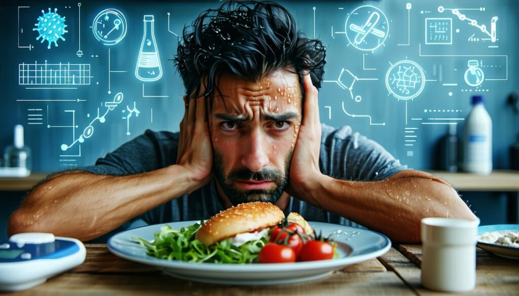 is sweating after eating a sign of diabetes?