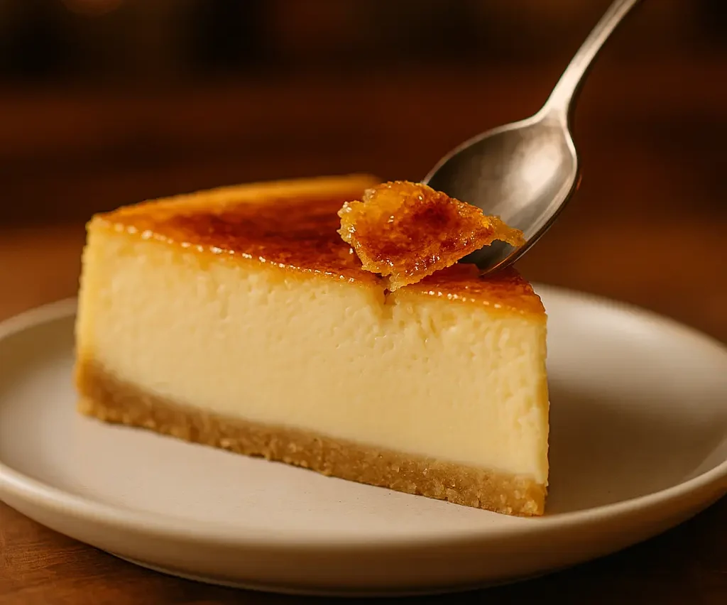 Low-Carb Creme Brulee Cheesecake Recipe - Slice