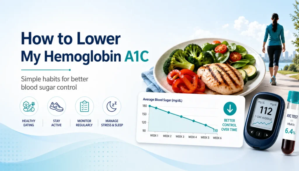 How to lower my hemoglobin A1C with healthy food, exercise, and blood sugar tracking