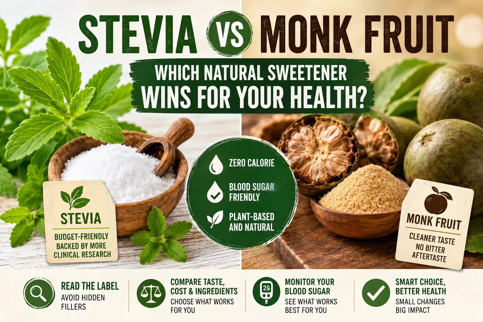 Stevia vs Monk Fruit - Which Natural Sweetener Wins for Your Health?