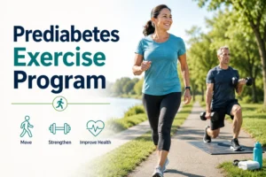 Person following a prediabetes exercise program
