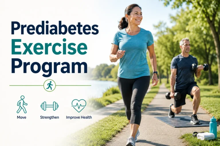 Person following a prediabetes exercise program